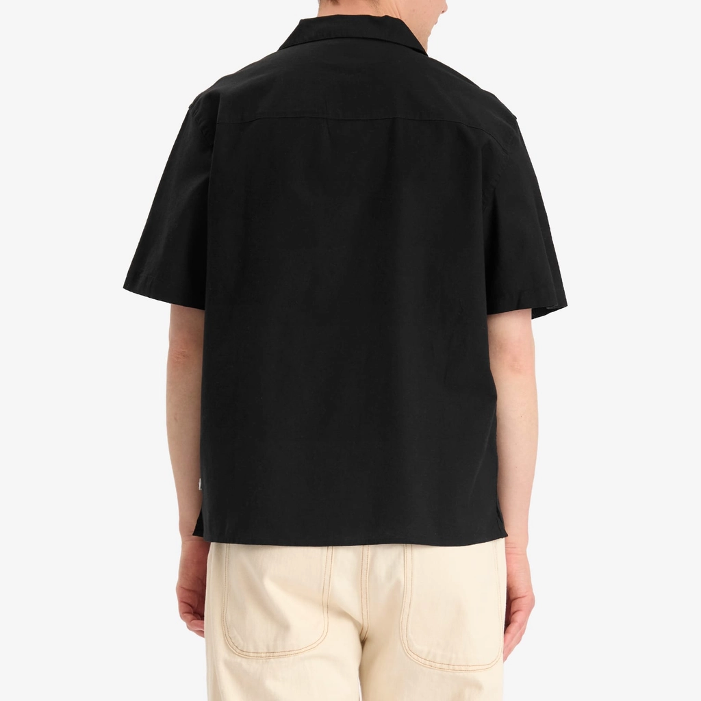Wax London Men's Didcot Abstract Applique Vacation Shirt Black/Ecru